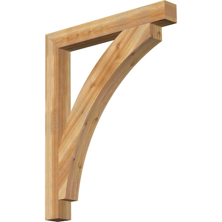 Ekena Millwork Thorton Block Rough Sawn Bracket, Western Red Cedar, 4"W x 34"D x 42"H BKT04X34X42THR05RWR